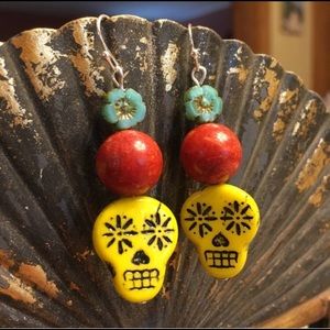 Jewelry - Dia de Los Muertos Sugar Skull Earrings Halloween Jewelry - Dia de Los Muertos Sugar Skull Earrings Halloween
